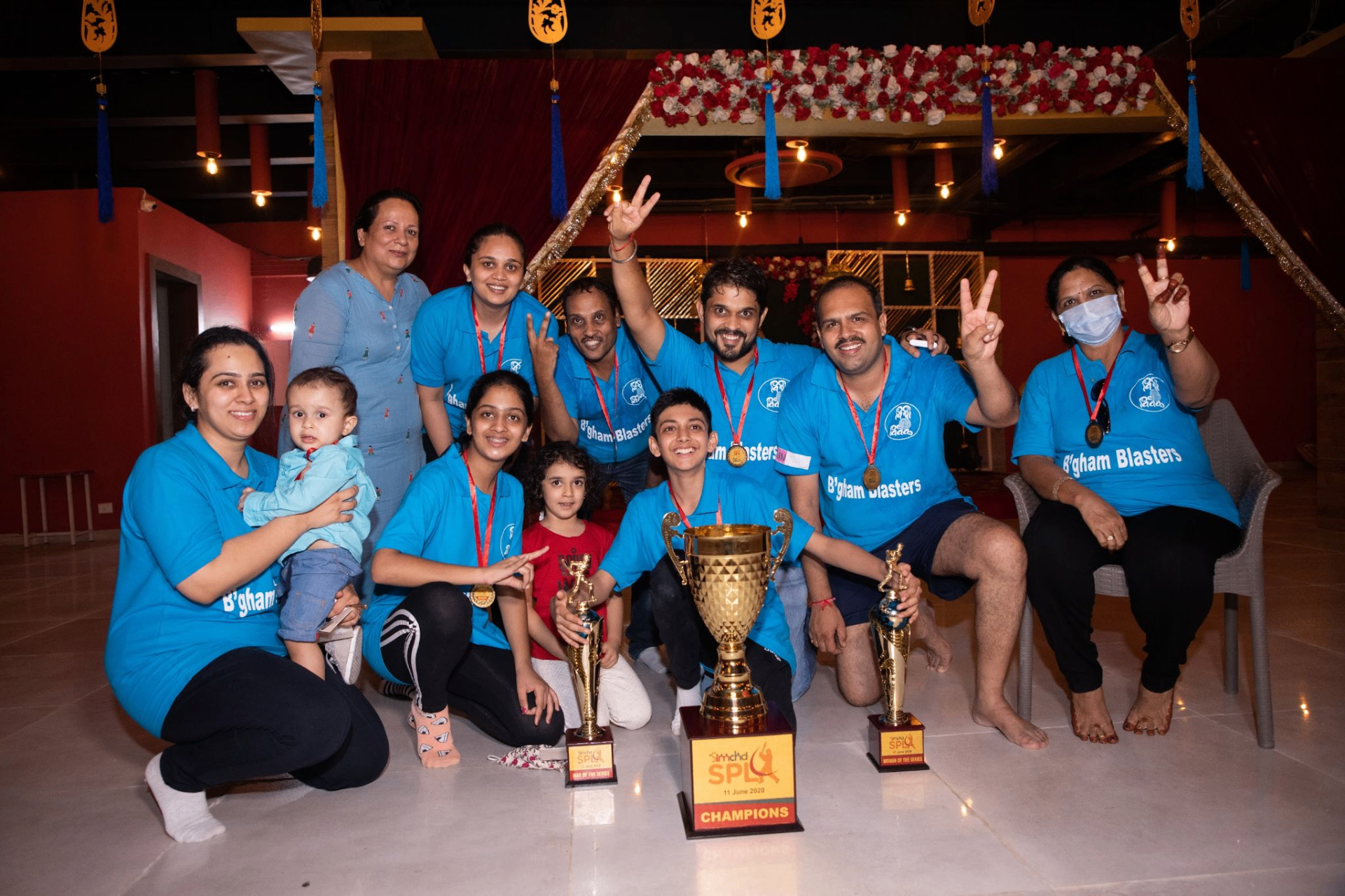 Simcha SPL champions team with trophy